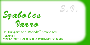 szabolcs varro business card